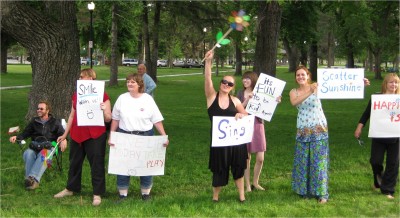 happy-group Happy Group Protesting Unhappiness