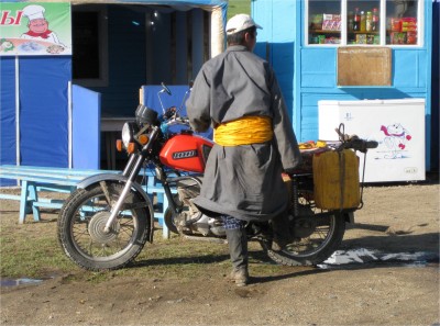 Nearly every family owns this style of cruiser motorcycle. Apparently they handle the terrain well, and can accomodate up to four passengers! Most are made in China or Russia.