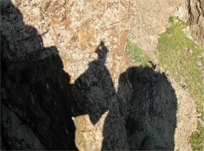 A major pitfall in traveling alone is not having trustworthy, competent friends nearby to snap cool pictures. Luckily, when I climbed on top of this weird, stuck rock, the sun was setting and I was able to get a picture of the shadow. You'll just have to believe me when I say that the person in the picture is me!