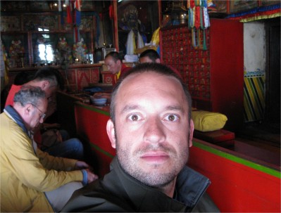 Here I am being spiritual on Kublai Khan's old stomping grounds.