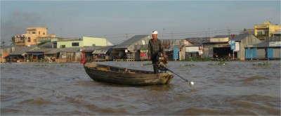 Most houses along the delta are constructed with inexpensive scrap that serves only as shelter from nature's elements.